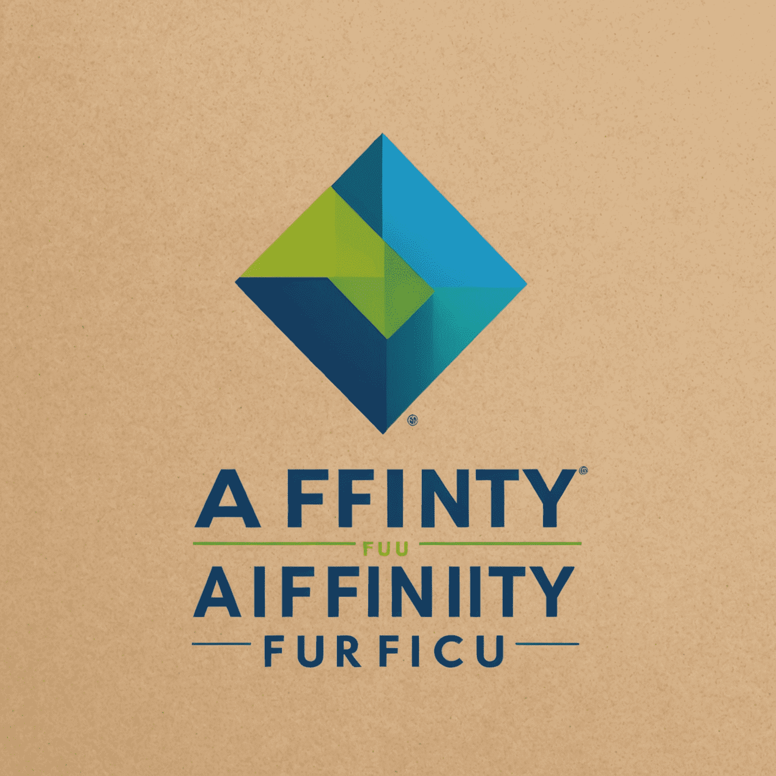 Affinity FCU logo featuring modern, sleek design with blue and green elements