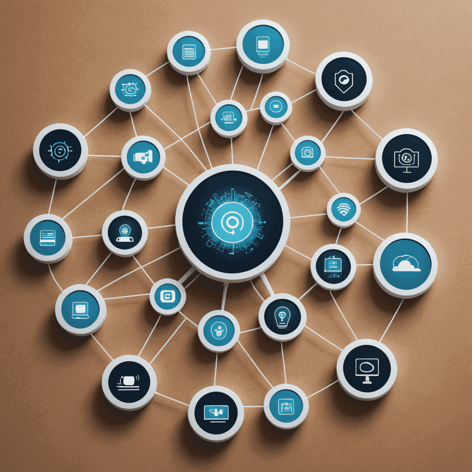 A network of interconnected smart devices, illustrating IoT management capabilities